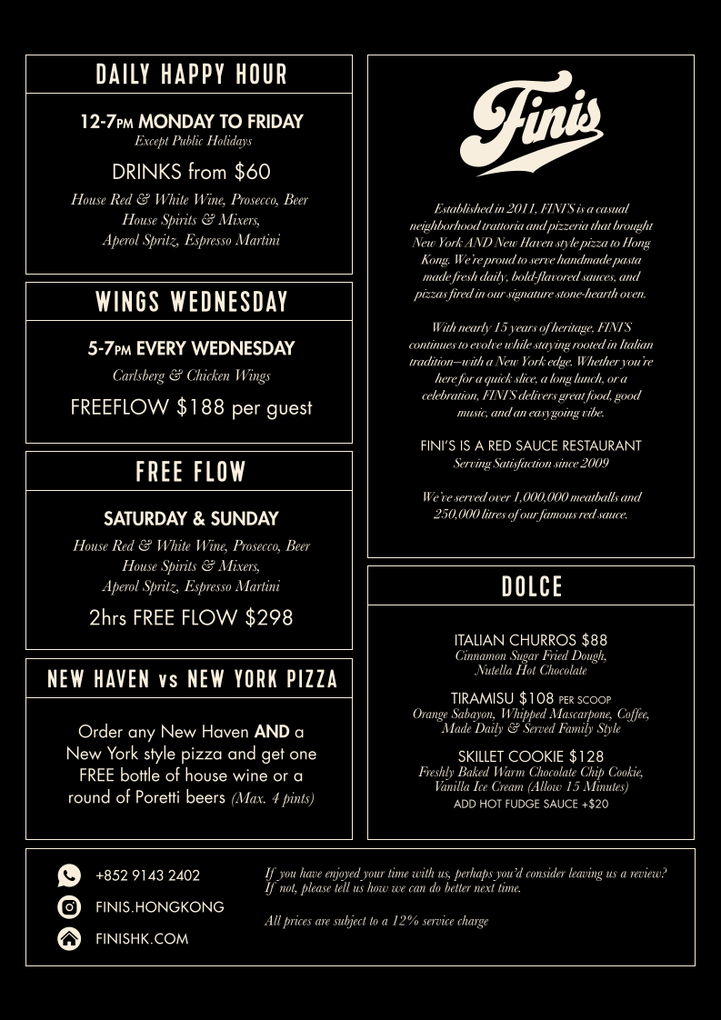 Menu - Fini's photo 2