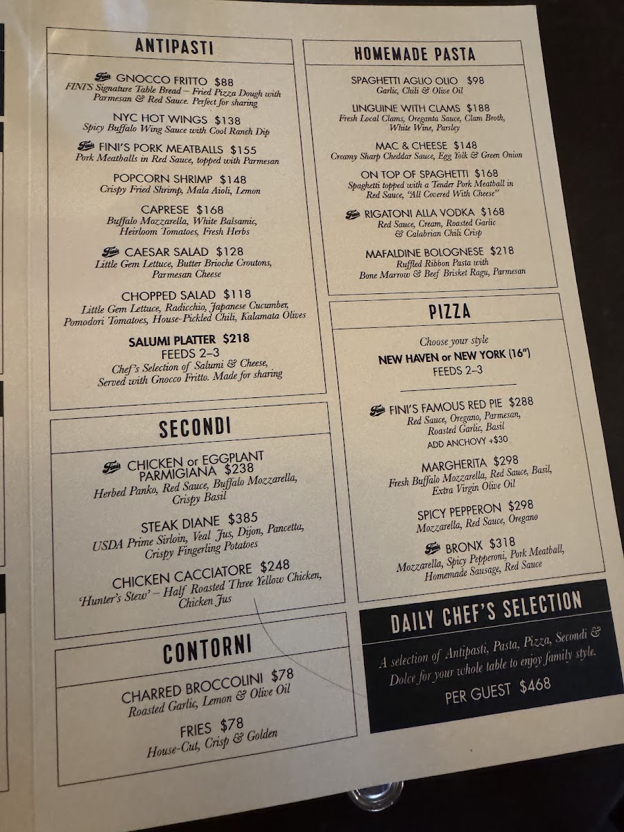 Menu - Fini's photo 3