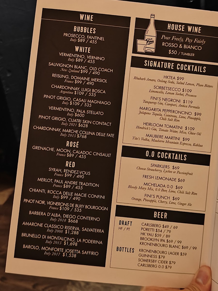 Menu - Fini's photo 5